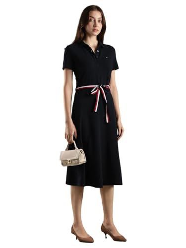 Cotton Polo Collar Midi Dress