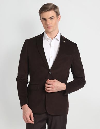 Arrow Men's Single Breasted Slim Blazer (ARAGBZ5028_Brown