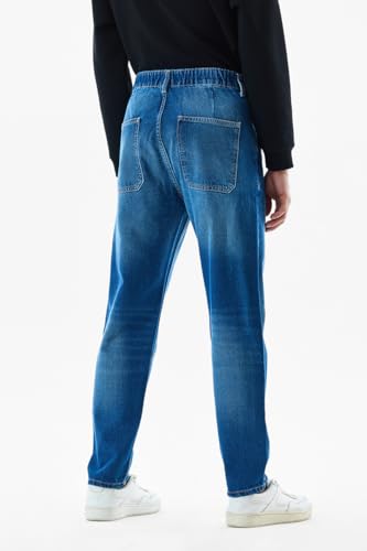 SNITCH Men Casual Jeans | Slouchy Fit with Mid Rise & Relaxed Thigh | 100% Cotton Woven Fabric for Summer Comfort & Casual Wear |Blue