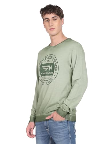 Crew Neck Brand Print Cotton Sweatshirt