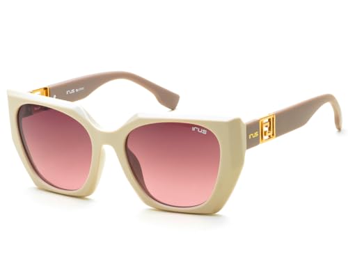 IRUS Women Square sunglasses | 100% UV protection | Small Size | Brown Gradient Polycarbonate lens