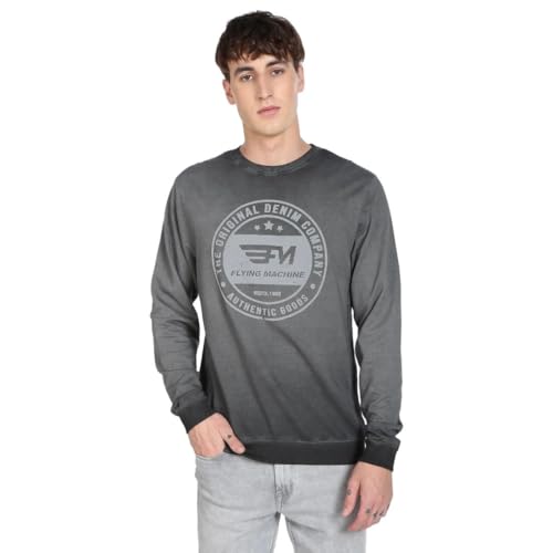 Brand Print Crew Neck Cotton Sweatshirt
