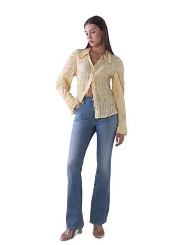 ONLY Women's Solid Slim Fit High-Rise Blue Jeans