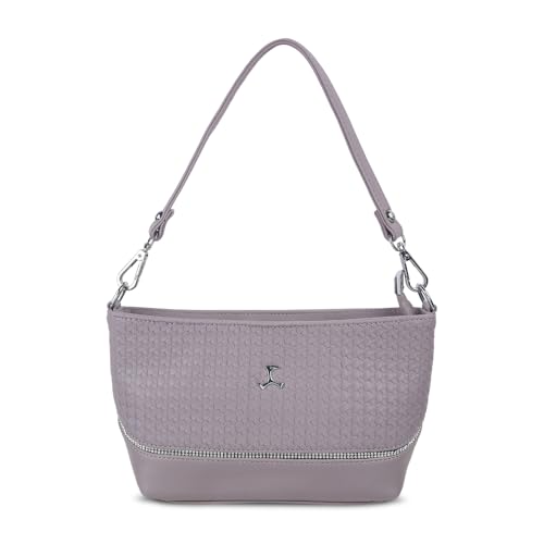 Mochi Women's Purple Faux Leather Handbag with Spacious Compartments(66-560)