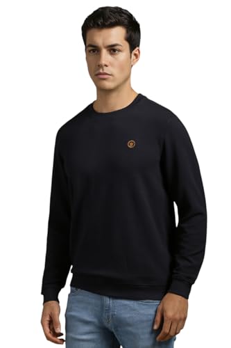 Louis Philippe Men Casual Black Textured Sweatshirt