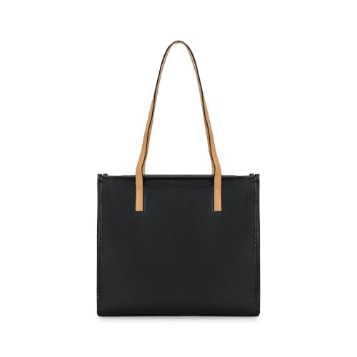 Fastrack Women's Tote Bag with Stitch Detailing and Comfortable Shoulder Straps | Spacious Main Compartment Fits Upto 13" Laptop with Zip Closure and Inner Slip Pockets | Trendy Women's Handbags