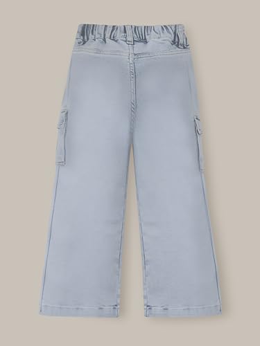 Cherry Crumble Blue Solid Denim Day Wear Regular Summer Jeans for Girls