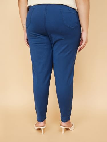Max Women Solid Jeggings (Blue_3XL)