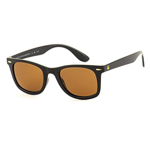 UNITED COLORS OF BENETTON solid orange lens wayfarer sunglass full rim black frame