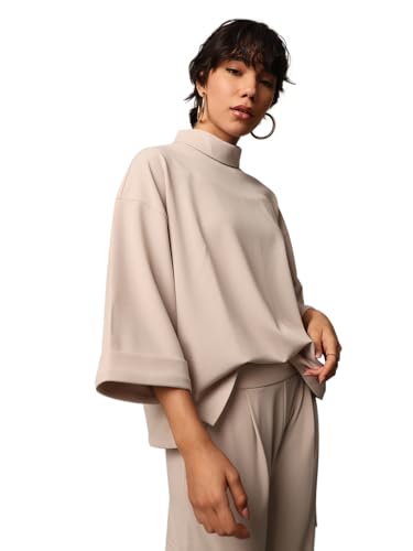 ONLY Women's Oversized Fit Beige Top