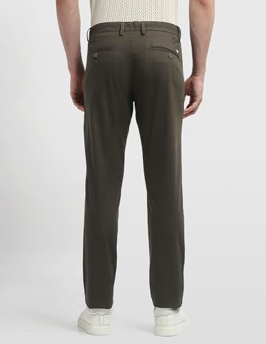 Arrow Sport Men's Bronson Slim Fit Dobby Trousers (ASALTR2652_Dark Brown_38)