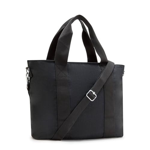 Kipling Minta Large Shoulder Bag, Black Noir, 15.75''L x 12''H x 5.25''D, Kipling Women's Minta L Tote Bag