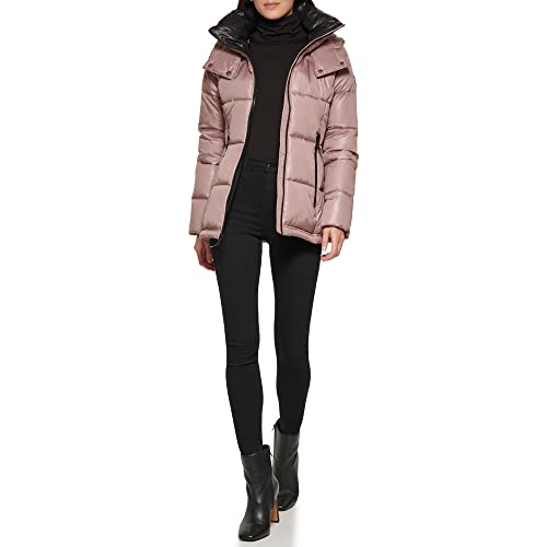 Kenneth Cole Women's Kenneth Cole Women's Heavy Weight Down Puffer Jacket, Bark, Medium