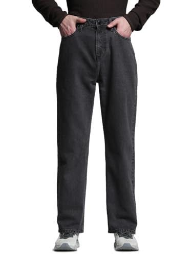 Jack & Jones Men Loose Fit High Rise Grey Denim Jeans