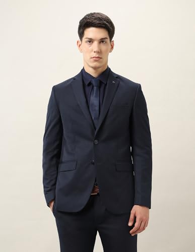 Arrow Men's Cermony Textured Tailored Fit Suit (ARAKSU5621_Navy_40)
