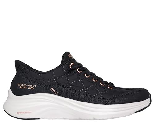 Skechers Women Contour Foam-Golden Hour Black Slip INS Casual Sneakers