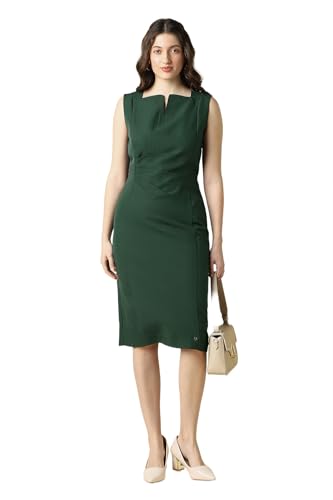 Women Green Solid Formal Dress
