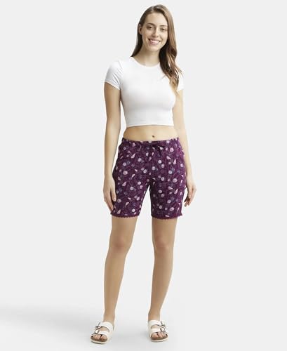 Jockey Women's Modal Shorts (RX10_Purple Wine_Large)