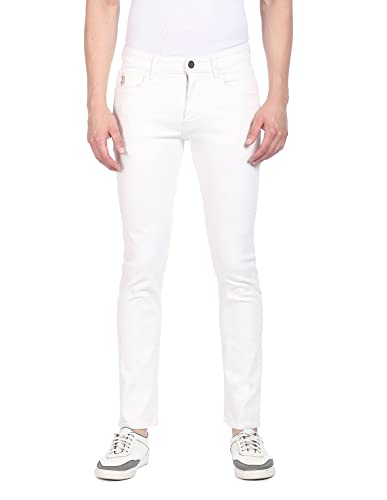 U.S. POLO ASSN. Men's Slim Mid Rise Jeans (UDJC0071_White_34)