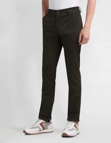 Arrow Men's Printed Slim Fit Acrylic Casual Trouser