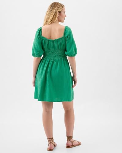 GAP Women's Cotton Smocked Mini Casual Dress (442528427_Green