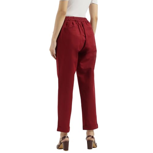 United Colors of Benetton Solid Pants (Size: XS)-25A4AGH558X5GRB2 Maroon