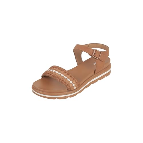 Mochi Women Tan Synthetic Casual - Sandals with Back Strap closure and PU sole, Perfect for Standard use UK/3 EU/36(33-1156)