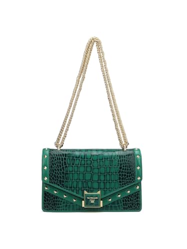 Da Milano Genuine Leather Green Shoulder Bag (00588C) (Small)