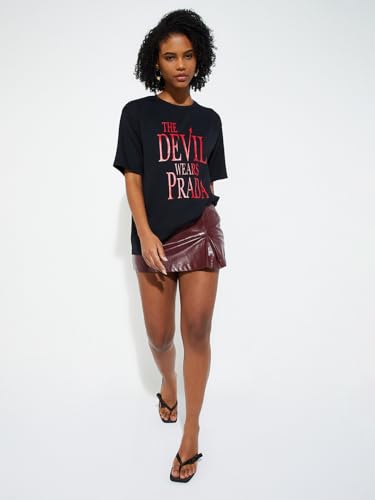 Max URB_N Women Oversized The Devil Wears Prada T-Shirt (Black_XL)