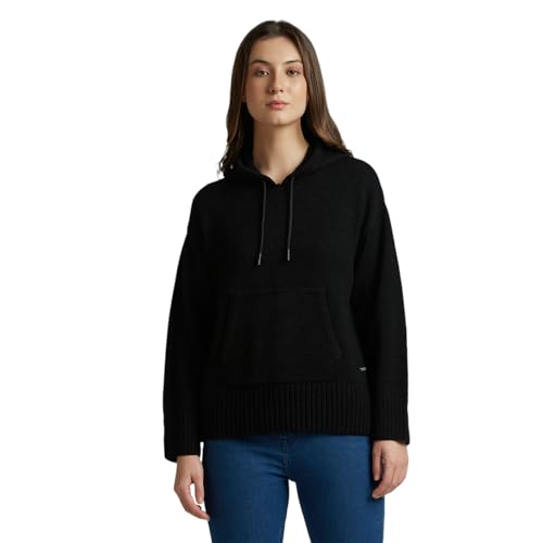 Pepe Jeans Women's Acrylic Modern Sweater (PL702298_Black