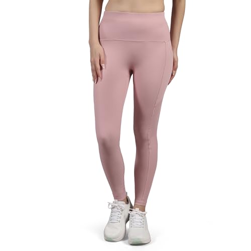 Skechers Women Vertical Pattern Pink Leggings