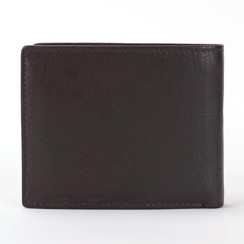 KARA Brown Men's Genuine Leather Wallet – Bifold, 2 Cash Compartments, Coin Pocket, 10+ Card Slots, Hidden & Transparent Flip Sections