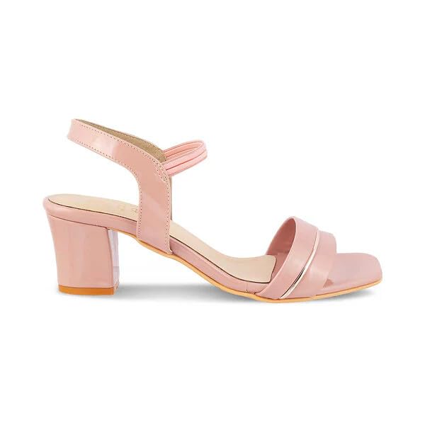 tresmode 231-RACHEL PINK WOMEN DRESS BLOCK HEEL SANDALS EU/37 UK/4