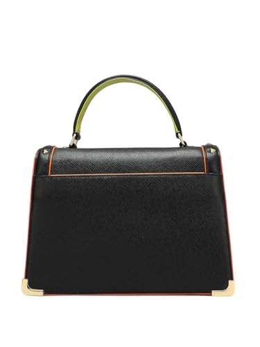 Da Milano Genuine Leather Black Satchel (00572B) (Small)