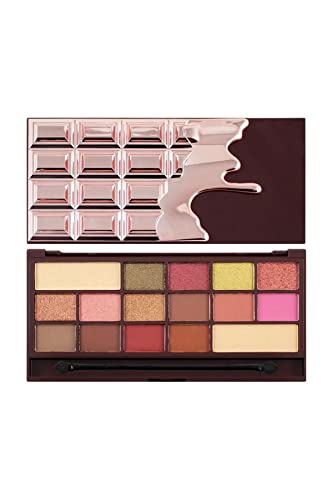 Makeup Revolution Eyeshadow London I Heart Makeup Palette (Eyeshadow), Chocolate Rose Gold V4, Matte & Shimmery Finish, 22g