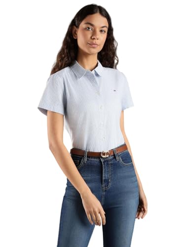 Tommy Hilfiger Striped Regular Fit Cotton Shirt Blue