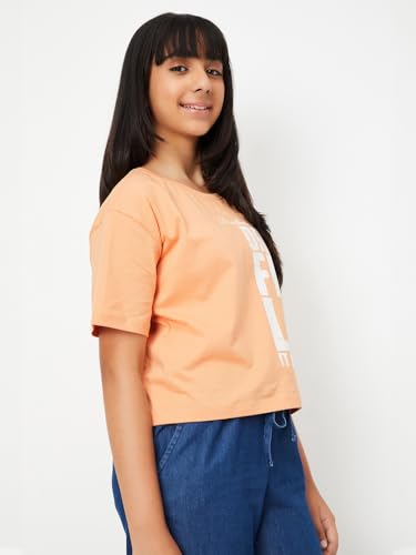 Max Girl's Regular Fit T-Shirt (M25EBT05_Orange
