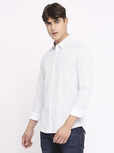White Slim Fit Regular Collar Men's Shirt by Being Human Clothing