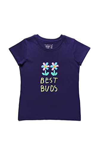 Van Heusen Girls 100% Cotton Relaxed Fit T-Shirt - - Ultra Soft, Round Neck, Short Sleeve_56405_Astral Aura_7-8 Years, Blue