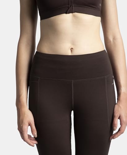 Jockey MW77 Women's Microfiber Elastane Stretch Regular Fit Flared Pants with StayFresh Treatment_Coffee_S