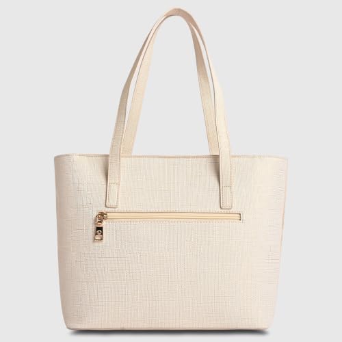Caprese X Emily in Paris Ellen Large Tote Shoulder Bag for Women with Multi-Compartment Interior, Handbag for Work, Travel & Occasion& Exclusive Parisian Metal Charm