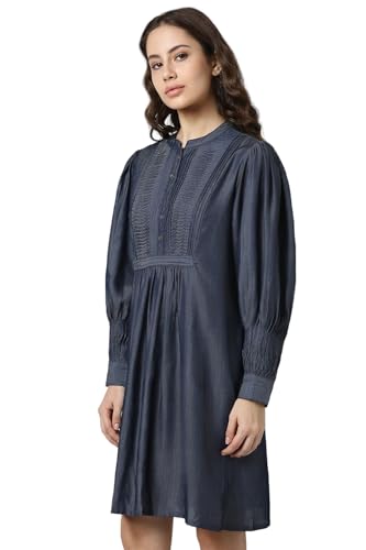 Van Heusen Women Navy Textured Casual Dress