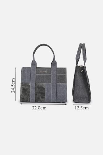 Women Grey Patterned Casual Handbag