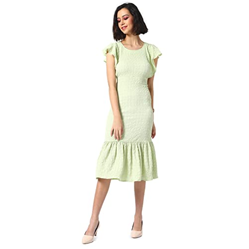 Campus Sutra Women Solid Stylish Mint Colour Casual Dresses(SUSU22_CSWSSDR5104_S)