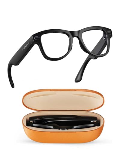 Stormfashion AI Smart Glasses with Camera & Bluetooth, 8MP HD Video Recording, Auto-Tinting Lenses, Open Ear Speakers, Real-Time Translation, for iOS/Android (Clear)