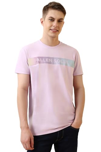 Men Lilac Graphic Print Crew Neck T-Shirt