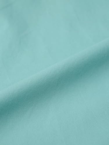 The Souled Store Essential Line: Supima Shirt Men and Boys Full Sleeves Semi-Spread Collar Solid Cotton Regular Fit Lightweight Comfortable All-Season Supima Shirts Turquoise