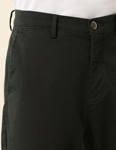 U.S.Polo Association Men's Solid Riley Straight Fit Twill Trousers Olive
