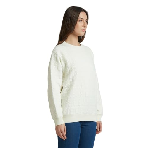 Pepe Jeans White Full Sleeve Oversized Sweatshirt