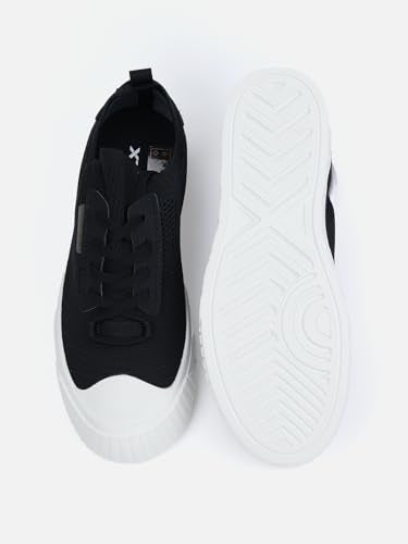 XTEP Black & White Slip-on & Lace-up Classic Sneakers for Women -Euro 37